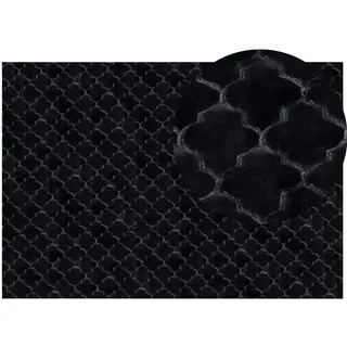 Beliani Shaggy-Kunstfellteppich Gharo 230/160 cm , Schwarz , Kunststoff , Rechteckig , 160x230 cm , Teppiche und Böden, Teppiche, Hochflorteppiche & Shaggys