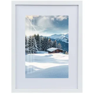 Joyshare Bilderrahmen 30×40 cm Weiß (16 Zoll) mit Passepartout