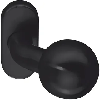 Marchesi Türknopf fest auf Rosette oval Edelstahl schwarz