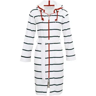 Damenbademantel CARL ROSS "560410" Gr. 48, blau (weiß, night blau), 48/50, Baumwoll-Mix, Hausmäntel, Damenbademantel