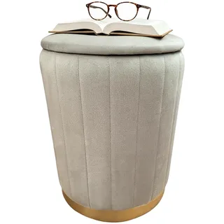 Relaxdays Hocker Samt 32 x 32 x 32 cm Hellgrau