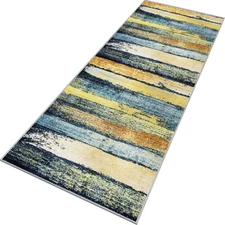 Rglxing Teppich Läufer Flur rutschfest Küchenteppich Fußmatte 70X140CM Waschbar Mehrfarbig Modern Teppichläufer Meterware Schmutzfangmatte Teppichläufer für Flur Küche Eingang Wohnzimmer Schlafzimmer