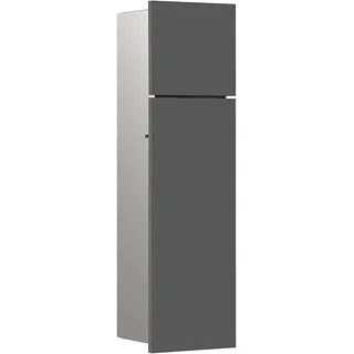 EMCO Asis Pure Unterputz-Schrankmodul, Badezimmerschrank als Toilettenpapierhalter & Klobürstenhalter, Hochschrank mit Push to Open-Funktion, grau matt Anschlag rechts, 975551503