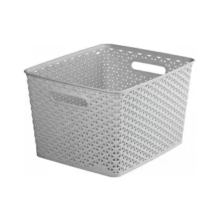 Curver Aufbewahrungskorb MY STYLE Rattan-Optik 36 x 29,6 x 22 cm grau