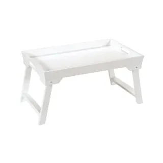 KESPER Tablett mit Klappfüßen 52 x 32 x 27cm Bambus, weiß beschichtet