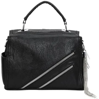 NAEMI Damen Beuteltasche mit Quaste, diamantbesetzter Multifunktionsrucksack Schwarz