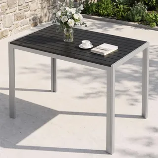 clevich Gartentisch 110 x 70 x 0 cm Silber/Grau