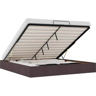 vidaXL Ottoman-Bett ohne Matratze Dunkelbraun 200x200 cm Stoff - Braun