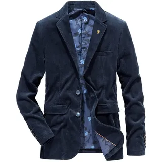 Sawmew Herren Herbst Winter Sakko Cord Blazer Slim Fit Männer Blazer Modern Freizeit Leichte Jacket Anzugjacke 2 Knopf Sakko für Business