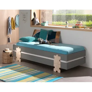 Vipack Stapelbett , Grau , Holz , Kiefer , 90x200 cm , Schlafzimmer, Betten, Gästebetten