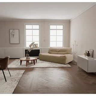 DOMO. collection Sofa Boho, 2 Sitzer Couch im Boho-Style, 2er Sofa, Bigsofa Garnitur Polstersofa, 200 x 109 x 81 cm (BxTxH), beige
