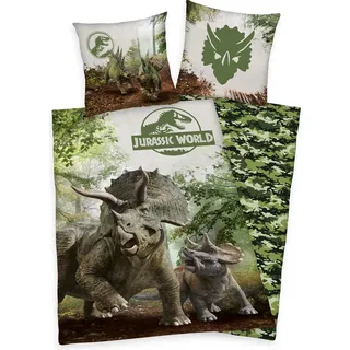 Herding Jurassic World Kinderbettwäsche Grün 135 x 200 cm + 80 x 80 cm