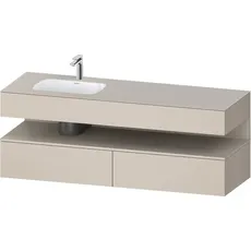 Duravit Qatego Einbauwaschtisch mit Konsolenwaschtischunterbau, 1600x550x600mm, Nische Taupe Supermatt, Becken links, QA4795083, Farbe: Taupe Matt