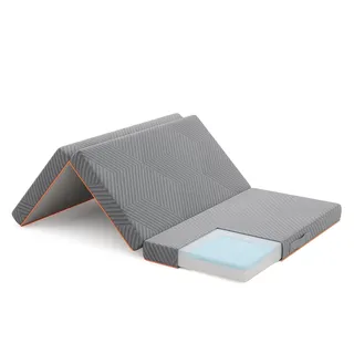 Vesgantti Klappmatratze Gästematratze 90x200cm, Höhe 10cm, 3-teilige Gel Schaumstoff Faltmatratze für Reisen, Camping, Boden, Gästebett, waschbarem Bezug Faltbare Matratze Öko-Tex Zertifiziert