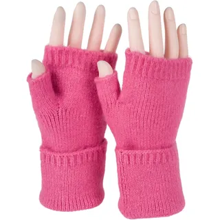 styleBREAKER Strickhandschuhe "Fingerlose Strickhandschuhe Einfarbig" 1 Stk., pink