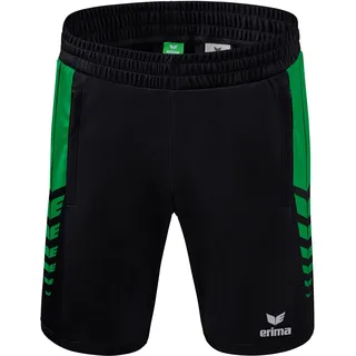 Erima Herren Six Wings kurze Shorts, schwarz/smaragd, XXXL