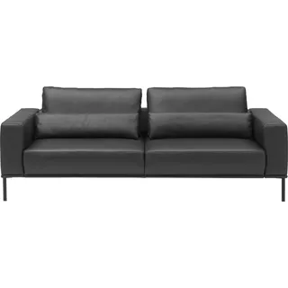 Musterring Couch Leder 3-Sitzer Schwarz