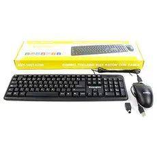 Powergreen KEY-1003-COM Combo Tastatur Mas Maus mit Kabel, Mehrfarbig
