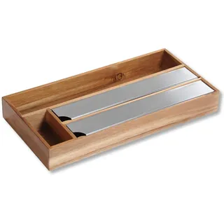 Kesper | Folienspender, Material: Akazienholz, Maße: 42 x 19 x 5,4 cm, Farbe: Braun | 28041 13