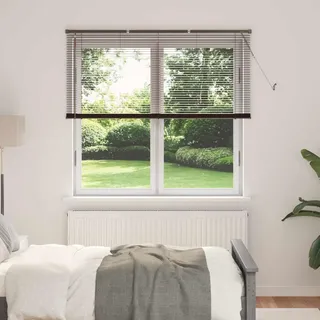 Venezianische Jalousie Dunkelbraun mit Muster 150 x 130 cm PVC - Braun