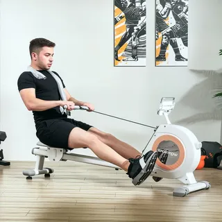 sportnow Rudergerät für Zuhause, Magnetisches Rudergerät mit 16 Widerstandsstufen, LCD-Monitor, Rudermaschine mit Telefon-/IPAD-Halter, für Cardio-Training, bis 150kg