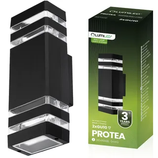 LUMILED Außenwandleuchte Wandlampe aussen Außenleuchte Wand GU10 Fassung Außenbeleuchtung Wandleuchte Gartenleuchte Terrasse Haus Fassade IP44 schwarz