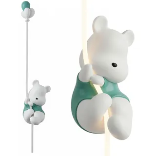 Kinderzimmer Wandlampe Rea G170-W Grün mit Teddybär und Luftballons, 1150x170x205 mm - Grün