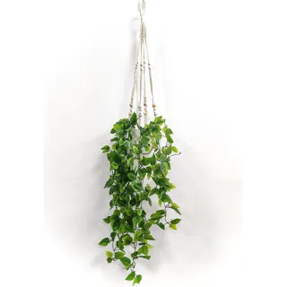 Comtelek Hängepflanze mit Topf, künstliche hängepflanzen Boho Deko Hängeampel Pflanzen, makramee blumenampel kunstpflanze kunstpflanze hängend für Innen Wohnzimmer Balkon