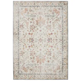 benuta Basic Waschbarer Teppich George - Multicolor/Beige 200x300 cm - Kunstfaser - Rechteckig & im Style: Vintage, Elegant, Retro - Pflegeleicht für Wohnzimmer Schlafzimmer