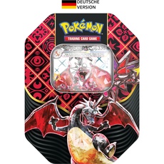 Bild Pokémon-Sammelkartenspiel: Tin-Box Karmesin & Purpur – Paldeas Schicksale – Schillerndes Glurak-ex (1 holografische Promokarte & 4 Boosterpacks)