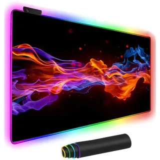 WeYingLe Mauspad Gaming Mauspad Led Gross Übergroße Glowing Led Extended Mouse Pad rutschfeste Gummibasis Computer Keyboard Pad Matte Electric Race Electric 31,5X 11,8 Zoll