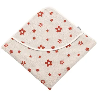 Sterntaler Kapuzenbadetuch 80x80 cm Pferd Sunny - Badetuch mit Blumen Allovermotiv - Babyhandtuch mit Kapuze Baumwolle, Ecru