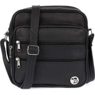 Beltimore Herren-Ledertasche mit geräumigem Riemen - Schwarz