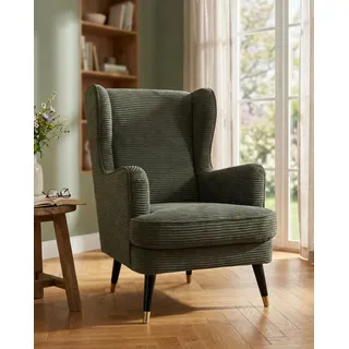 Home Affaire Ohrensessel ZILLER Cord 70 x 105 x 91 cm Grün