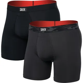 SAXX Multi-sport Mesh Brief Boxershorts Remote Camo Wb / Black L 2er Pack