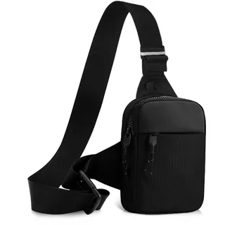 Qianyou Sling Chest Crossbody Bag, Umhängetasche mit Durchlässigem Mesh, Brusttasche für Herren und Damen, Wasserdicht Schultertasche für Läufer, Workout, Wandern, Radfahren und Reisen