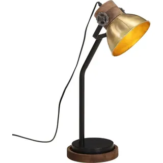 vidaXL Schreibtischlampe 25 W Antik-Messing 18x18x60 cm E27 - Braun