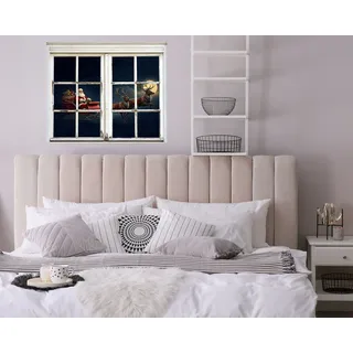 queence 3D-Wandtattoo »Weihnachtsmann am Himmel« selbstklebender Wandsticker Weihnachten, blau