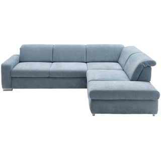 Beldomo Style Ecksofa , Hellblau , Textil , Ottomane rechts, nicht einzeln stellbar, L-Form , 301x260 cm , Goldenes M , Typenauswahl, Bettkasten erhältlich, Stoffauswahl, Bettfunktion erhältlich , Wohnzimmer, Sofas & Couches, Wohnlandschaften, Ecksofas