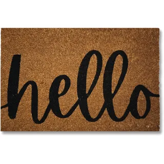 koko doormats Fussmatte aussen - Türmatte außen kokosmatte mit antirutsch PVC - Fußmatte lustig Hellodesign - Outdoor Doormat - Größe: 60 x 40 x 1.5 cm.