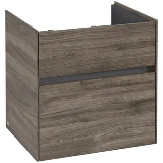 Villeroy & Boch Collaro Waschbeckenunterschrank, 2 Auszüge, Waschbecken mittig, 554x546x444mm, C00800RK, Farbe: Front/Korpus: Stone Oak, Griff: Graphite