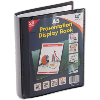 Präsentationsmappe mit durchsichtigen Kunststoffhüllen, A5, 20 Taschen, 40 Ansichten – 1 Stück