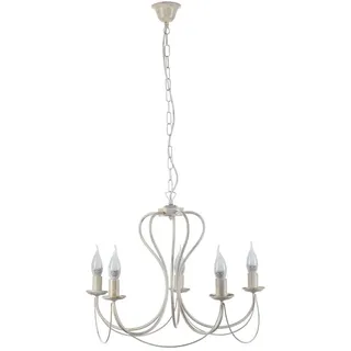 Kronleuchter , Weiß , Metall , 105 cm , Lampen & Leuchten, Leuchtenserien