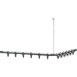 Duschvorhangstange Normbau Cavere, Anthrazit-Metallic, ohne Deckenabhängung, 900 x 900 mm - 7382090095