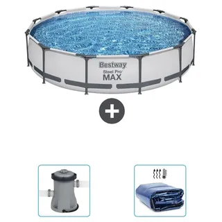 Bestway Steel Pro MAX Rund - 366x76 cm - 3-teilig S22332 - Grau