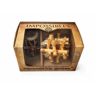 Aquamarine Games Impossibles Holz- und Metallpuzzle, Level 4/5, ab 7 Jahren, 2 Stück