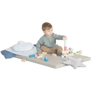 roba Spielmatte "Luxe, Greyish gesteppt, 78 x 100 cm", Passend für Kletterdreieck sowie Indoor-Kletterturm, grauish gesteppt,