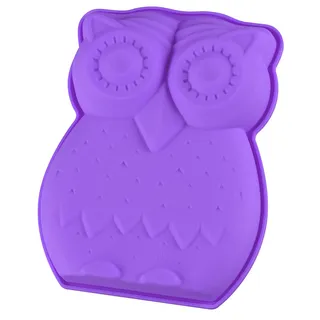 BlueFox Kuchenform Silikon mit Eule, Backform, Brotbackform, Torte, Geburtstagskuchen, Motivbackform, Cake-Mold, Kinder, Überraschung, Backzubehör, Pudding, Backen, Vogel, Farbe: Lila