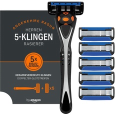 by Amazon Herrenrasierer mit 5-fach-Klinge + 6 Ersatzklingen (Früher Marke Solimo)