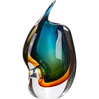 Gilde "Vase Dario mehrfarbig H. 23,5 cm", Vase, Glas, modern, zeitlos, Tischdeko, Bodenvase, Geschenkidee, blau, braun, grün, klar),